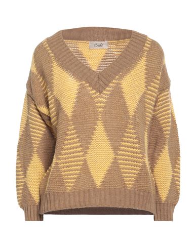 Croche Crochè Woman Sweater Light Brown Size L Acrylic, Alpaca Wool, Wool, Viscose In Beige