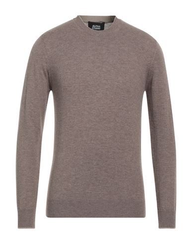Shop Alpha Studio Man Sweater Dove Grey Size 46 Geelong Wool