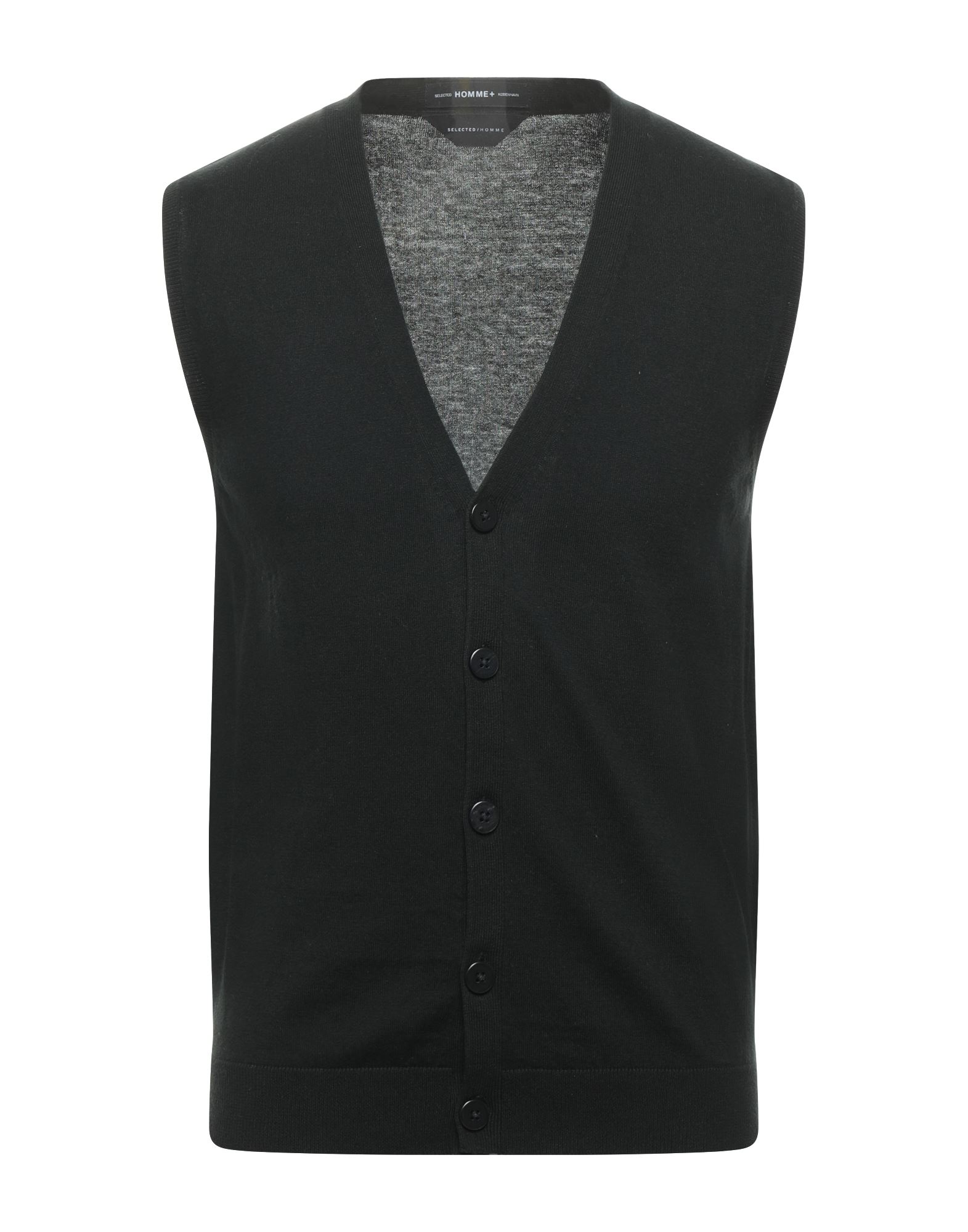 ＜YOOX＞ ★32%OFF！SELECTED HOMME メンズ カーディガン ブラック S コットン 100%画像