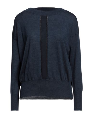 Lorena Antoniazzi Woman Sweater Navy Blue Size 6 Virgin Wool, Viscose, Polyester