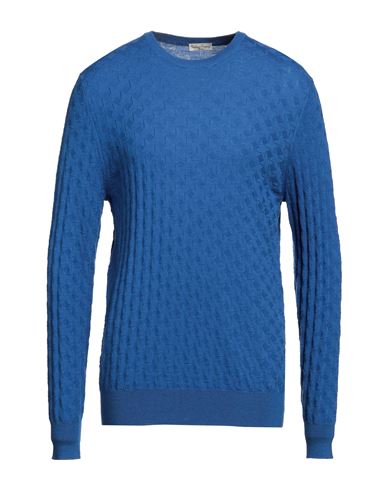 Cashmere Company Man Sweater Azure Size 46 Wool, Cashmere, Nylon, Silk In Blue