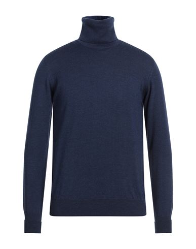 Alpha Studio Man Turtleneck Navy Blue Size 38 Merino Wool