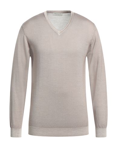 Wool & Co Man Sweater Khaki Size Xl Merino Wool In Beige