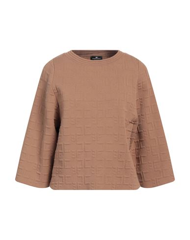 ELISABETTA FRANCHI ELISABETTA FRANCHI WOMAN SWEATER CAMEL SIZE 8 VISCOSE, POLYPROPYLENE, POLYESTER 