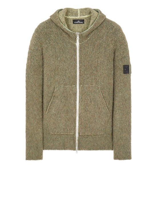 STONE ISLAND SHADOW PROJECT 502A2 WOOL COTTON, VANISÉ, HAND GAUZED_CHAPTER 2 Sweater Man Green