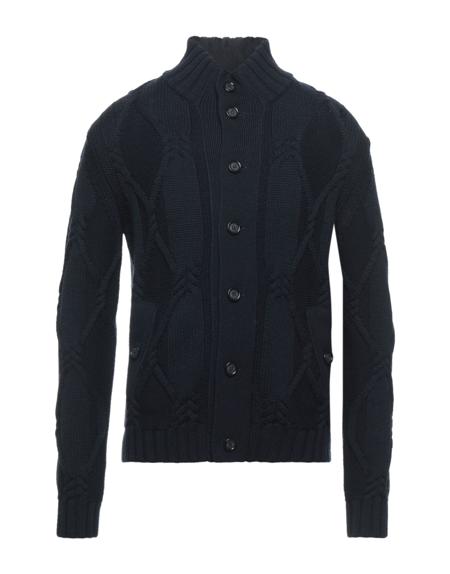 ＜YOOX＞ ★39%OFF！PAOLO PECORA メンズ カーディガン ダークブルー S バージンウール 100%画像