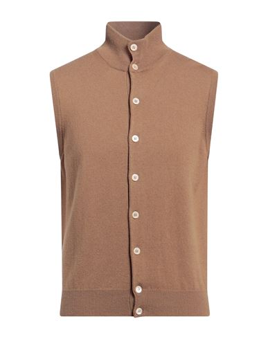 Shop Filippo De Laurentiis Man Cardigan Light Brown Size 40 Merino Wool, Cashmere In Beige