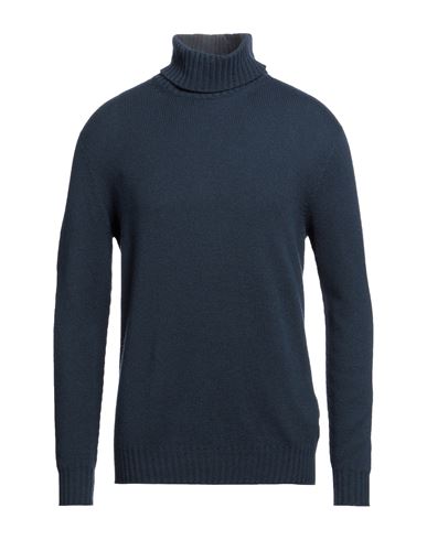120% Lino Man Turtleneck Midnight Blue Size L Cashmere, Virgin Wool