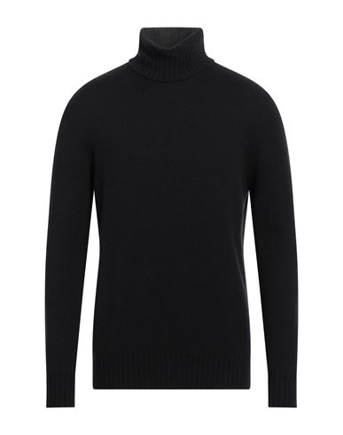 120% Lino Man Turtleneck Black Size L Cashmere, Virgin Wool