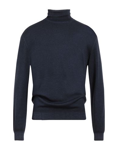 Shop Filippo De Laurentiis Man Turtleneck Navy Blue Size 36 Merino Wool