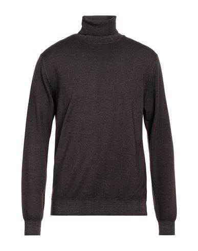 Filippo De Laurentiis Man Turtleneck Dark Brown Size 44 Merino Wool