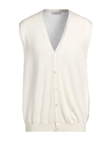 Gran Sasso Man Cardigan Cream Size 46 Virgin Wool In White