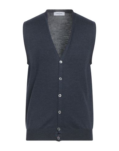 Gran Sasso Man Cardigan Navy Blue Size 40 Virgin Wool In Navy Blue