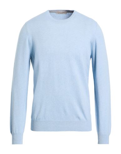 La Fileria Man Sweater Sky Blue Size 40 Virgin Wool, Cashmere, Viscose In Blue