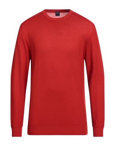 Fedeli Man Sweater Tomato Red Size 40 Merino Wool