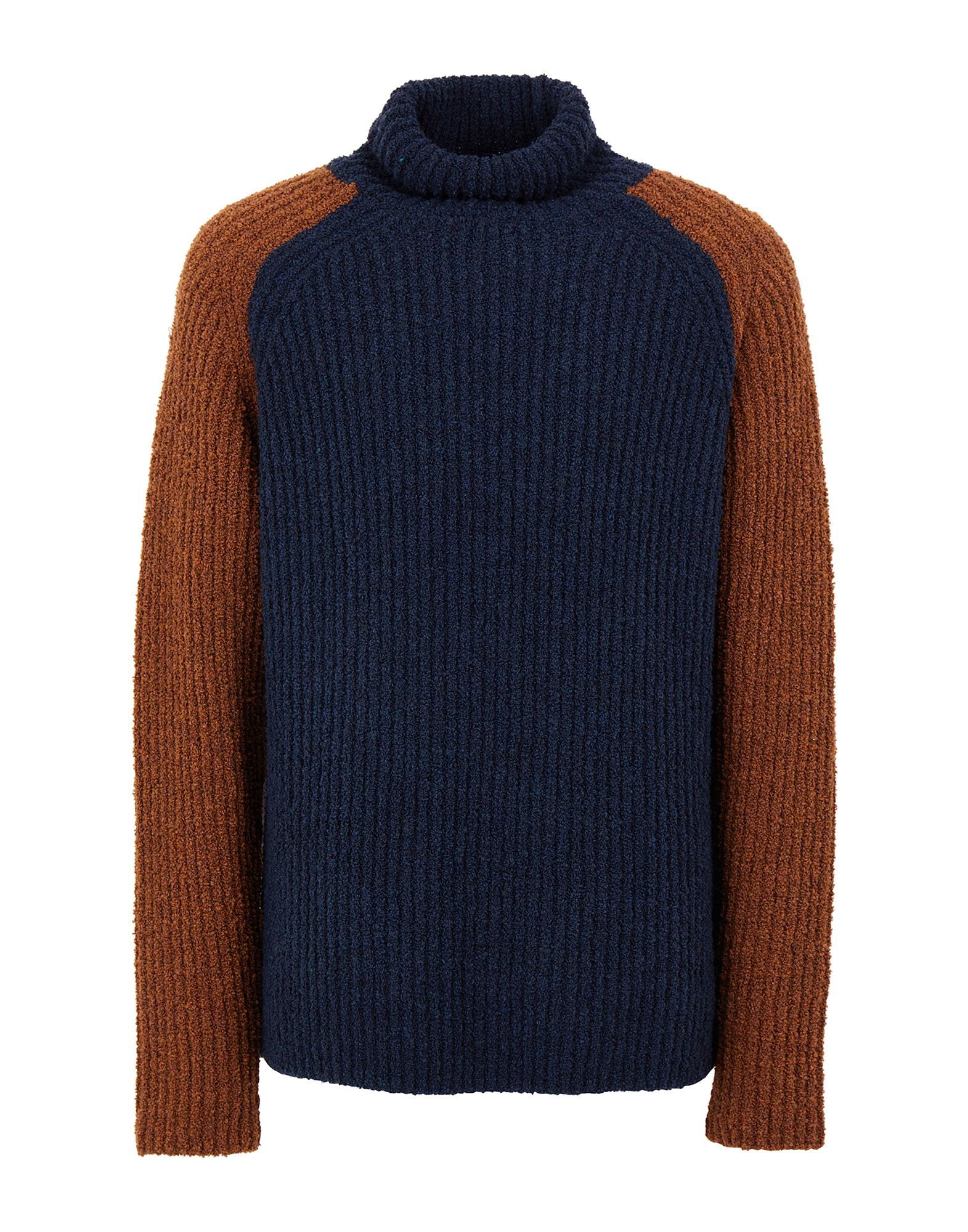 《セール開催中》8 by YOOX メンズ タートルネック ダークブルー S アクリル 54% / ウール 24% / ナイロン 22% TWO TONE TURTLE NECK JUMPER