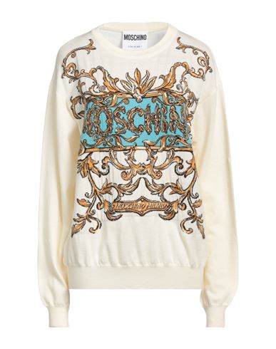 Moschino Woman Sweater Ivory Size 8 Virgin Wool In Neutral