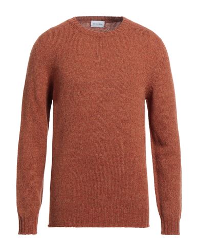 Scaglione Man Sweater Rust Size Xxl Merino Wool In Red