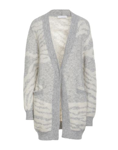 Fabiana Filippi Woman Cardigan Light Grey Size 8 Alpaca Wool, Polyamide, Mohair Wool, Elastane, Soft