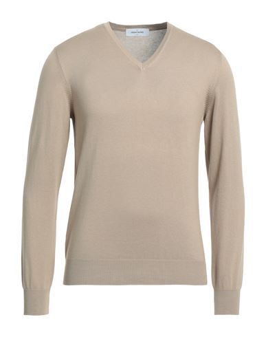 Gran Sasso Man Sweater Khaki Size 40 Cotton In Beige