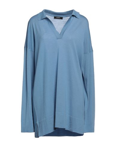 Alpha Studio Woman Sweater Pastel Blue Size 12 Wool