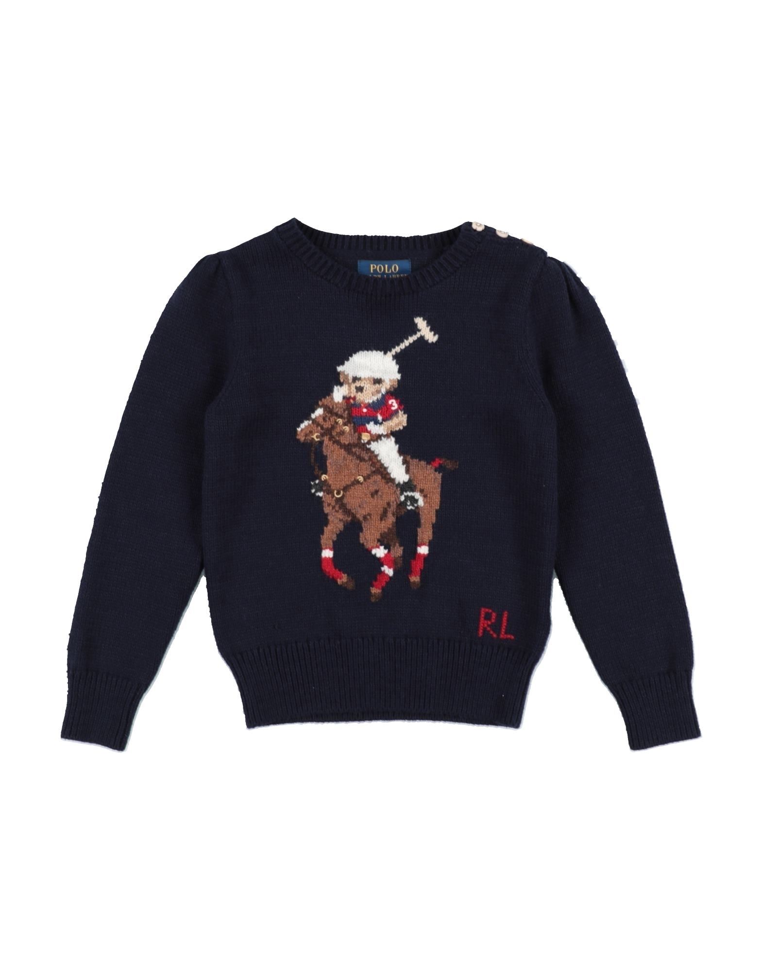 《セール開催中》RALPH LAUREN ガールズ 3-8 歳 プルオーバー ダークブルー 5 コットン 96% / Escorial® 4% Polo Bear Cotton-Wool Sweater