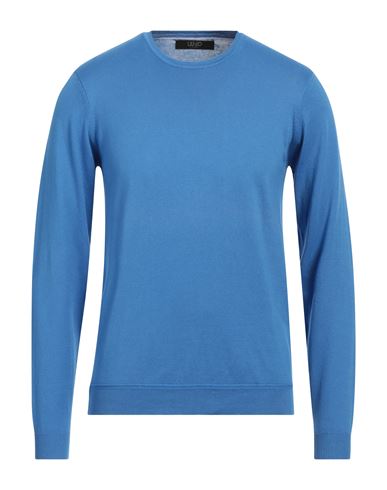 Liu •jo Man Man Sweater Azure Size S Cotton In Blue