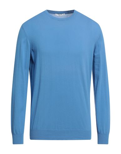 Kangra Cashmere Man Sweater Light Blue Size 44 Cotton