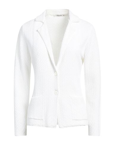 Kangra Cashmere Woman Suit Jacket White Size 4 Cotton