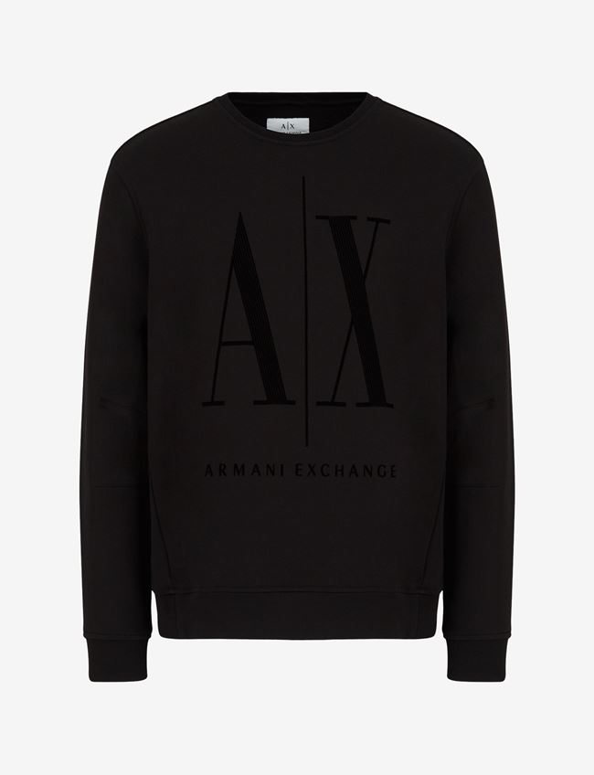 Armani Exchange Felpa Nero Cotone
