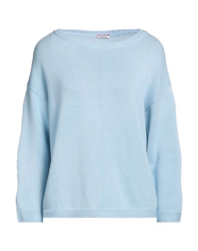 Shop Rossopuro Woman Sweater Sky Blue Size Xs Cotton