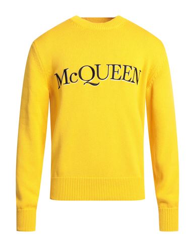Alexander Mcqueen Man Sweater Yellow Size L Cotton, Viscose, Polyester