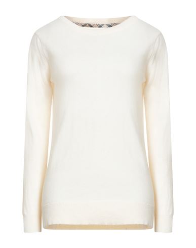 Barbour Woman Sweater Cream Size 12 Wool, Cotton In White