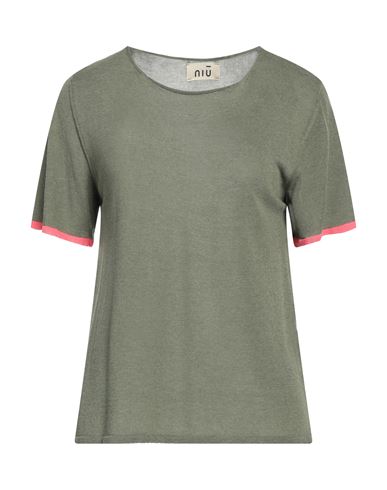 Niū Woman Sweater Military Green Size L Viscose, Polyamide
