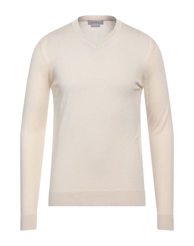 Alpha Studio Man Sweater Beige Size 40 Mulberry Silk, Cashmere