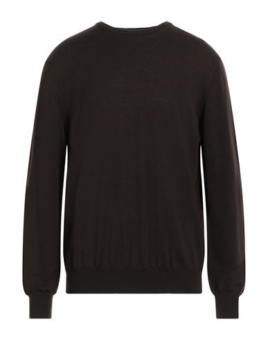Shop Kangra Man Sweater Dark Brown Size 48 Merino Wool
