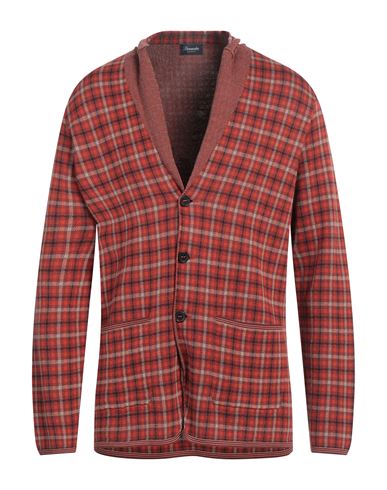 Drumohr Man Cardigan Brick Red Size 40 Cotton
