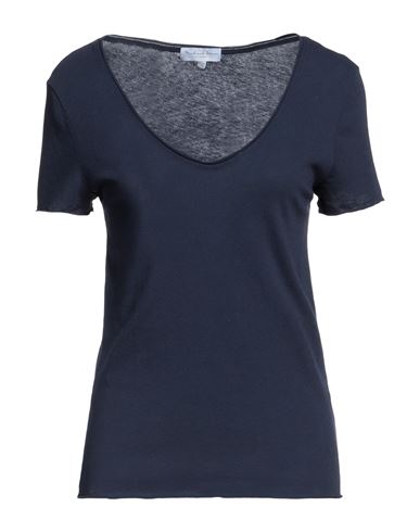 Michael Stars Tati Power Shoulder Rib Top In Navy Blue