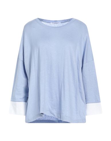 Amina Rubinacci Woman Sweater Light Blue Size 12 Linen, Lycra