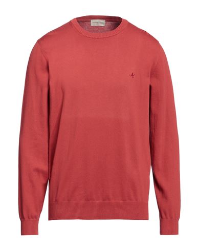 Brooksfield Man Sweater Tomato Red Size 46 Cotton
