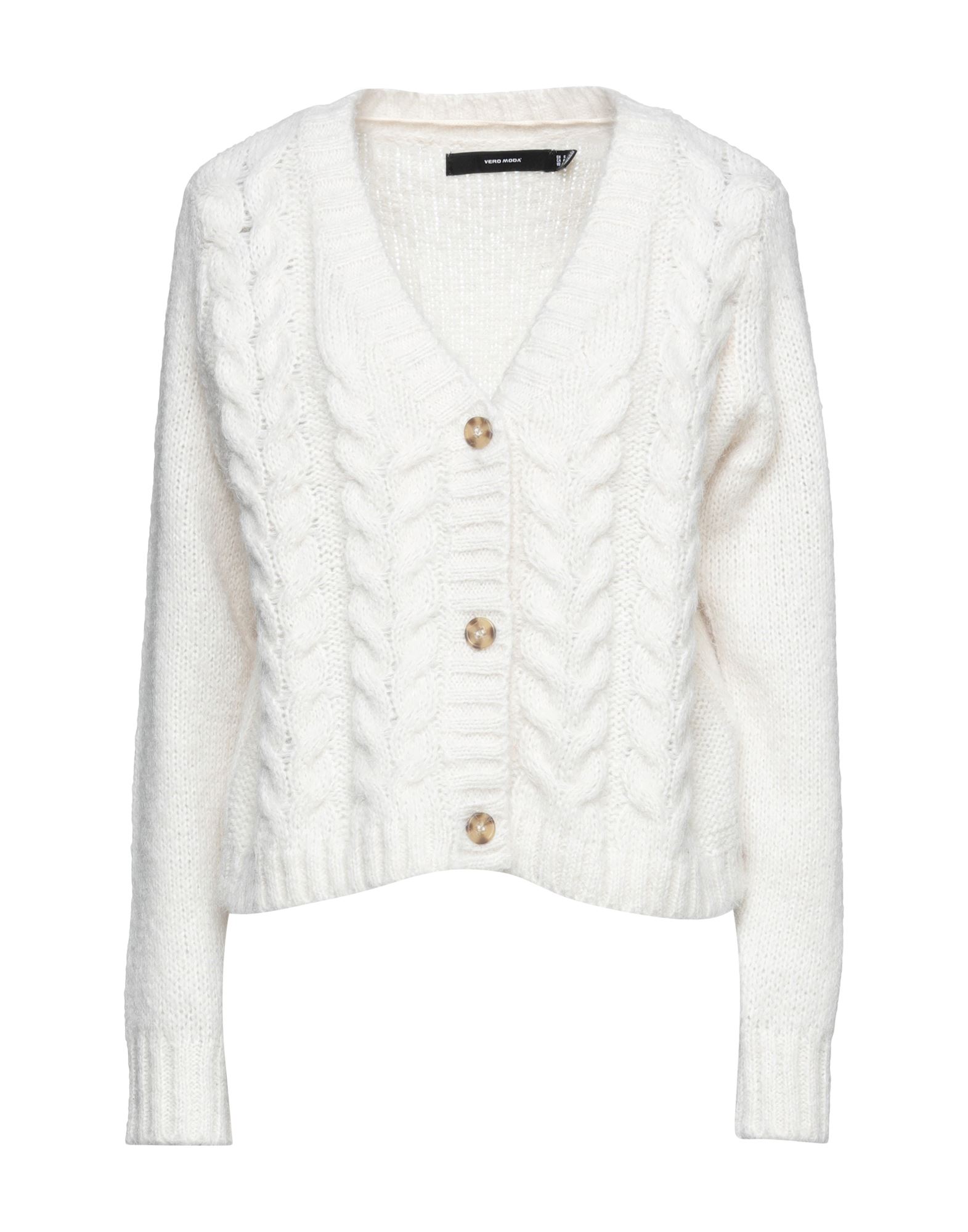 Vero Wine Cable Knit Cardigan In | ModeSens