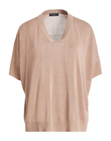 Peserico Woman Sweater Light Brown Size 2 Linen, Cotton In Pink