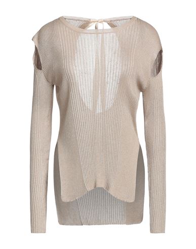 Nocold Woman Sweater Beige Size M Viscose, Polyester, Metallic Fiber