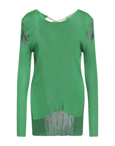 Nocold Woman Sweater Green Size M Viscose, Polyester, Metallic Fiber