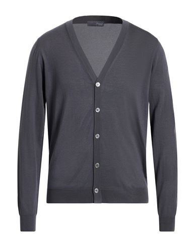 Drumohr Man Cardigan Grey Size 46 Super 140s Wool In Gray