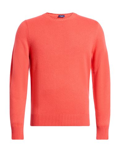 Drumohr Man Sweater Coral Size 46 Cashmere In Red