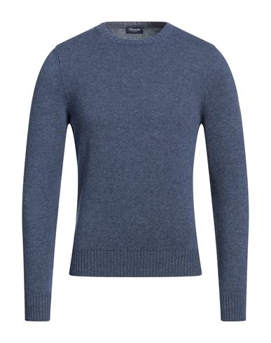 Drumohr Man Sweater Slate Blue Size 48 Cashmere