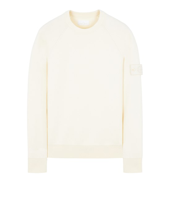 Sold out - Other colors available STONE ISLAND 545FA SOFT COTTON DOUBLE FACE CONSTRUCTION Sweater Man Natural White
