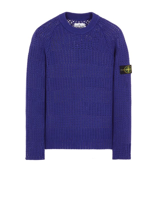 Sweater Man 528D3 STITCH IN MERCERIZED COTTON/LINEN Front STONE ISLAND