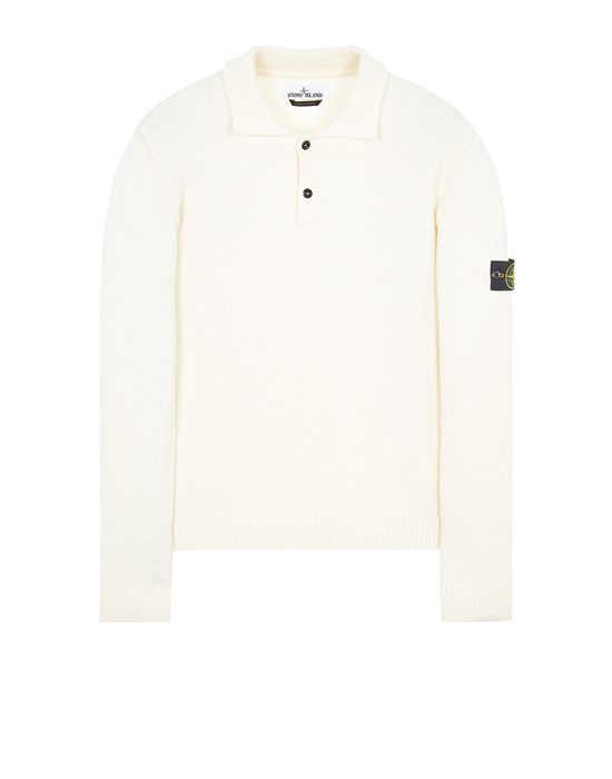  STONE ISLAND 549D2 SOFT COTTON_GAUZED EFFECT Sweater Man Natural White